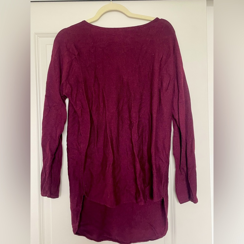 Burgundy sweater with back zipper detail